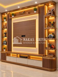 Lemari Backdrop TV Minimalis Modern Lemari TV Minimalis Modern HPL Jepara
